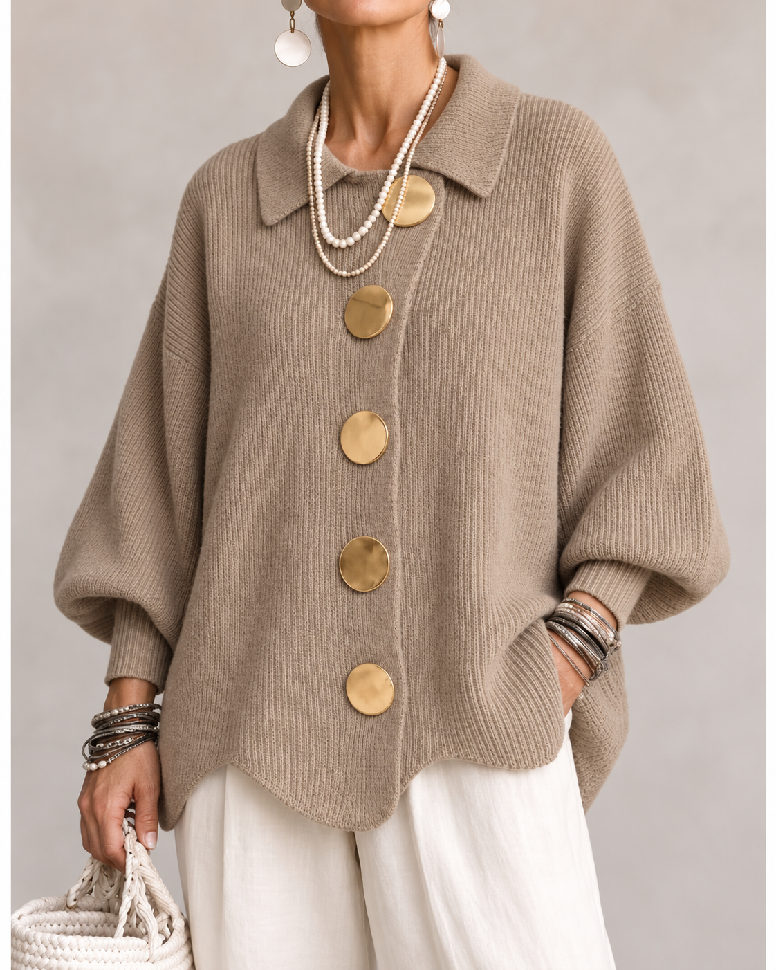 Isadora™ Oversized Collared Cardigan