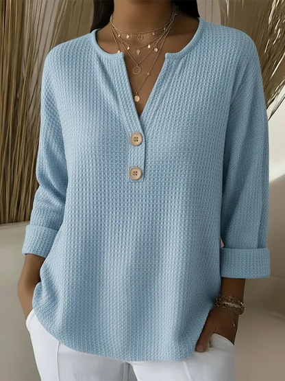 Lucinda™ Henley Button Top