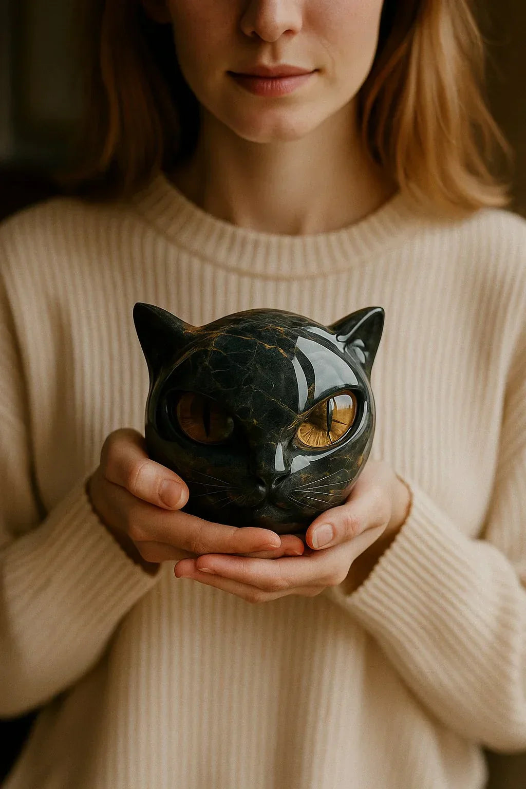 Vesper™ Sculptural Cat Head Décor