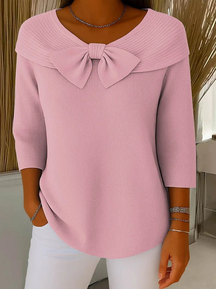 Tivella™ Sweater with Bow and Round Neckline