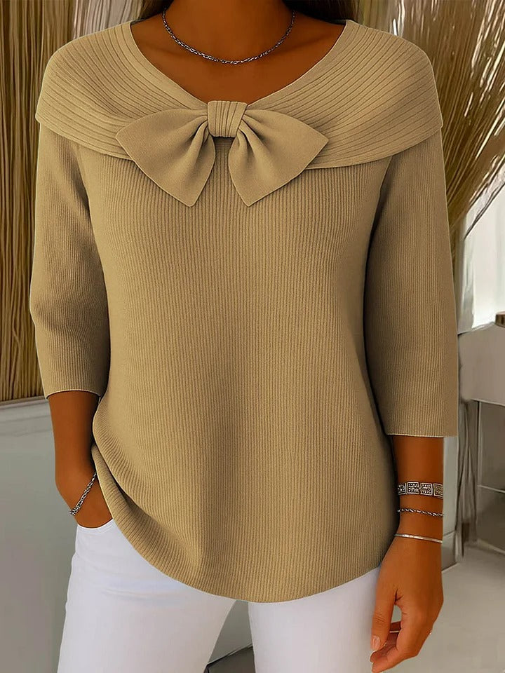 Tivella™ Sweater with Bow and Round Neckline