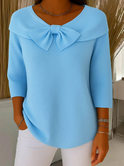 Tivella™ Sweater with Bow and Round Neckline