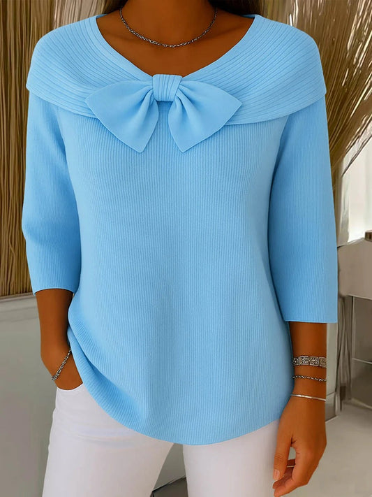 Tivella™ Sweater with Bow and Round Neckline