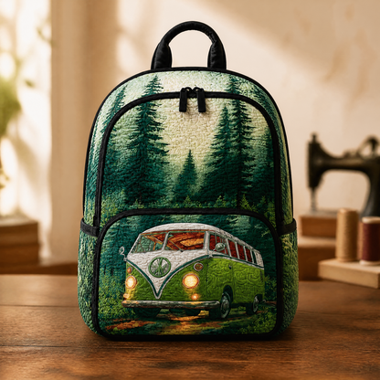 Vintage Camper Quilted Backpack