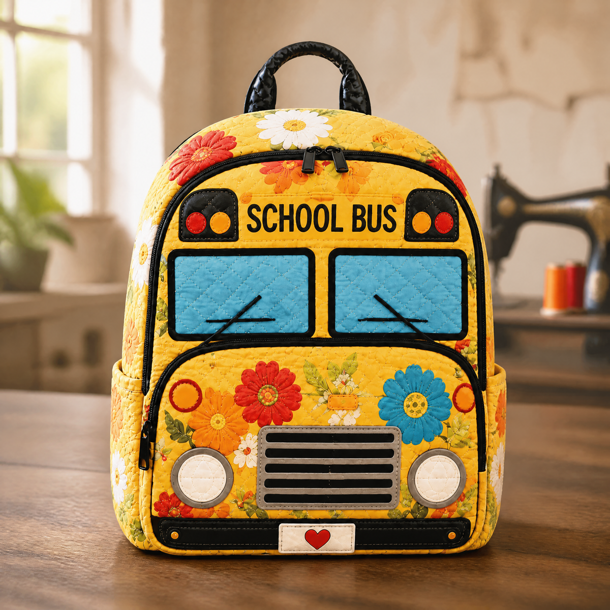 Floral Print Quilted Backpack