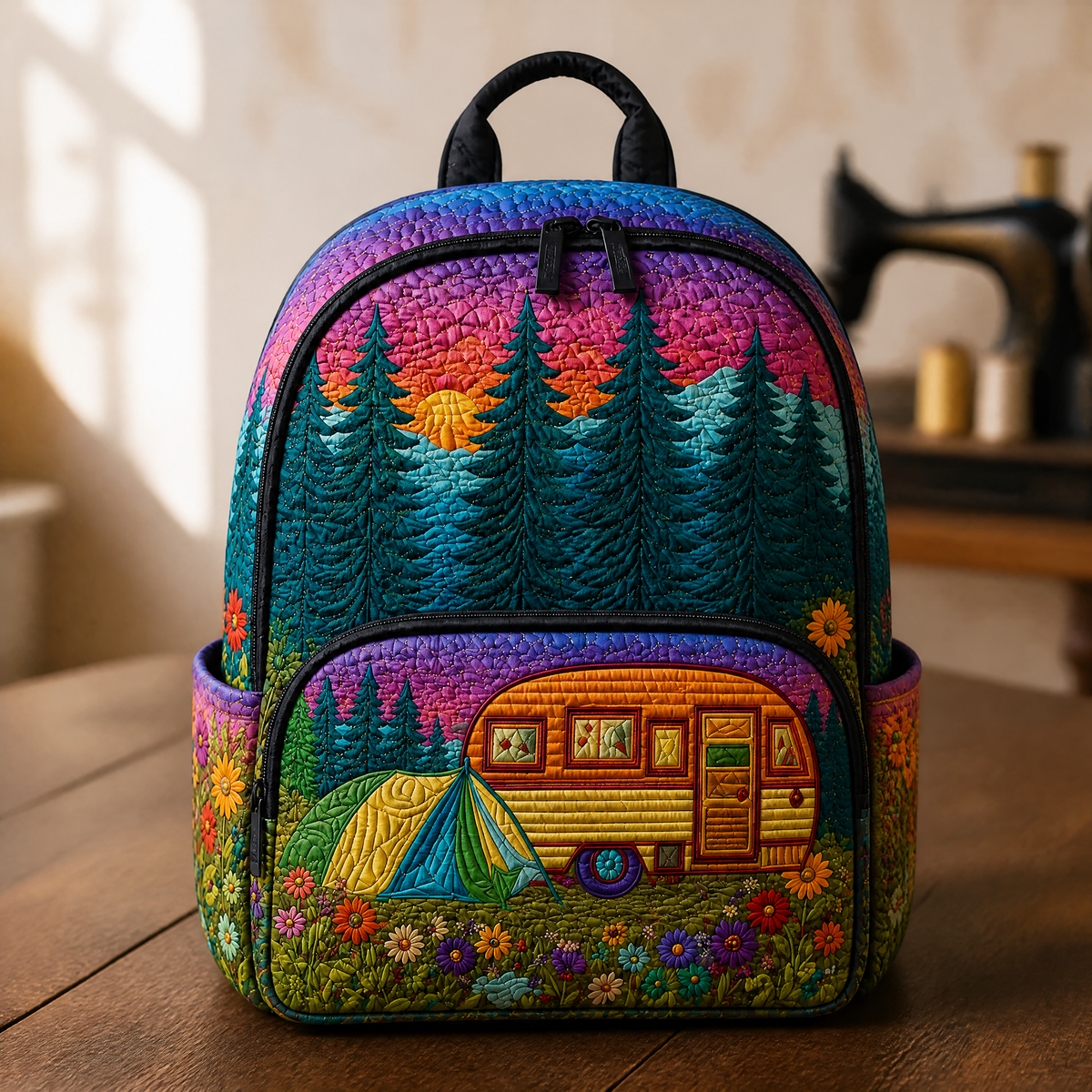 Camping Vibes Quilted Backpack