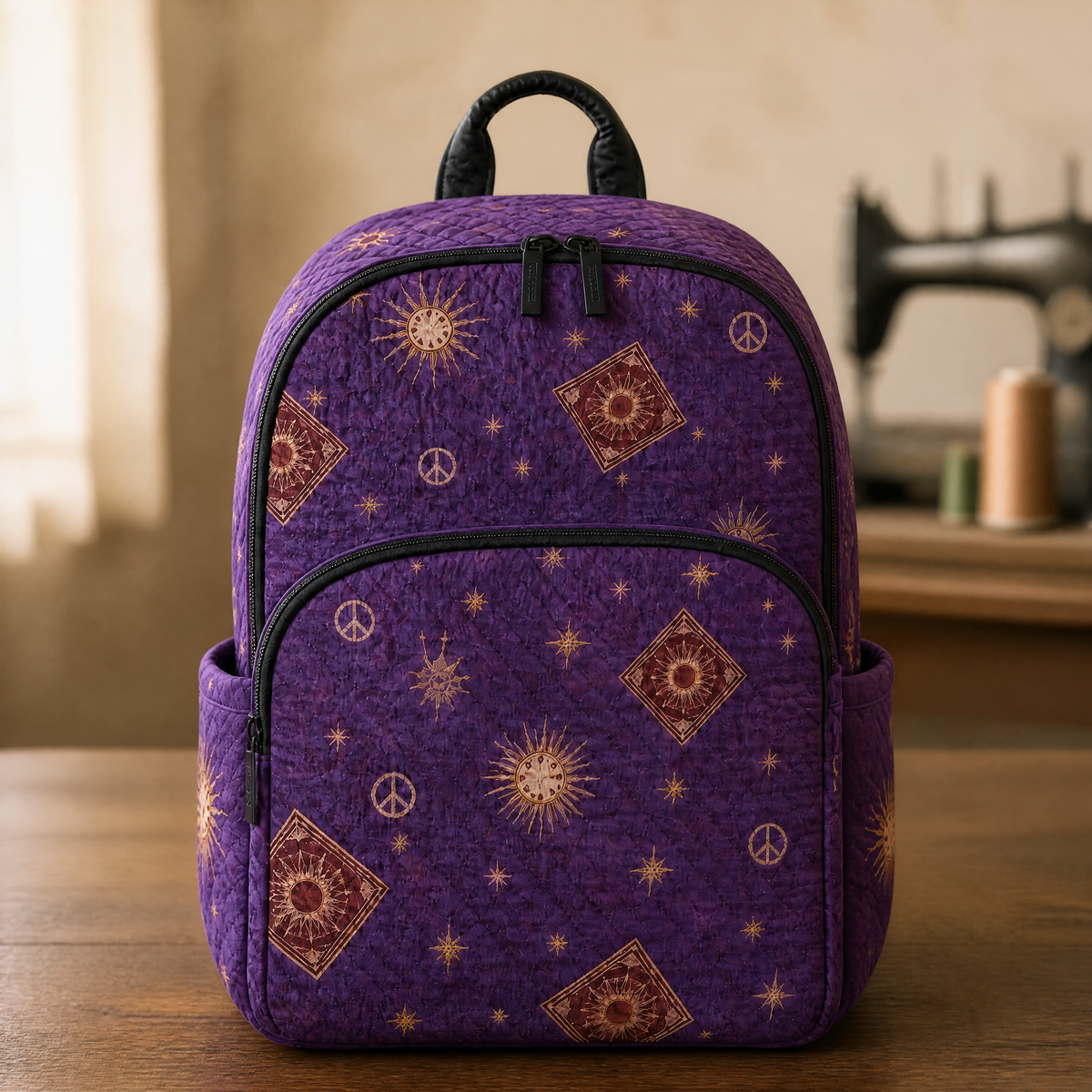 Celestial Boho Quilted Backpack