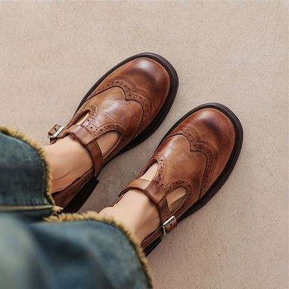 Mattea Elegant Mary Janes Brown