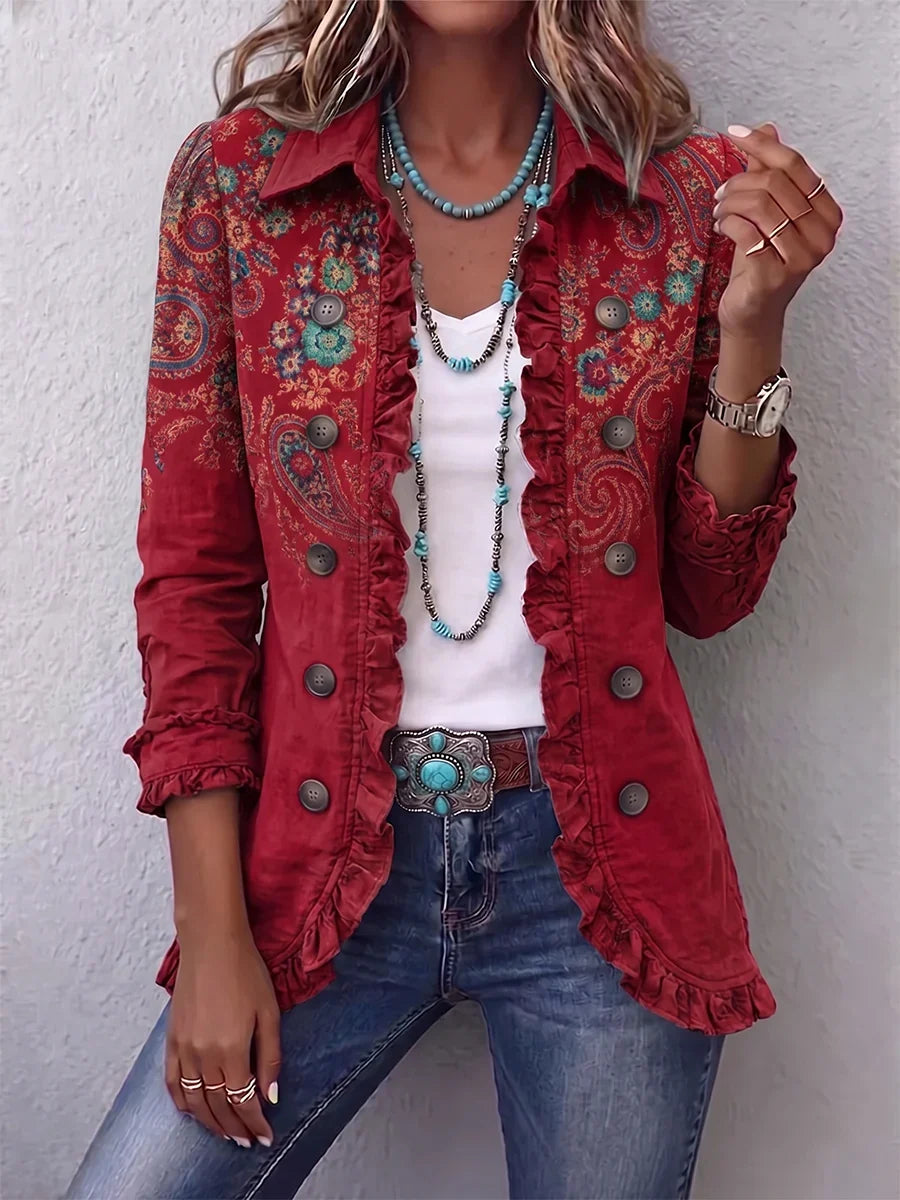 Fayrene™ Bohemian Paisley Ruffle Jacket