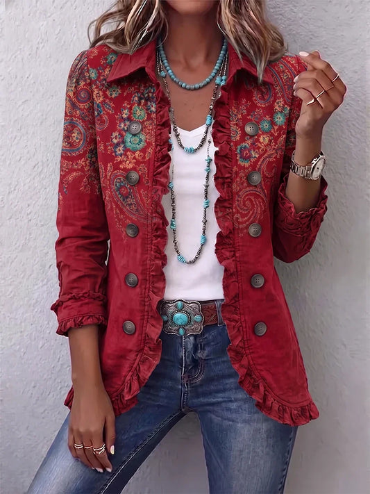 Fayrene™ Bohemian Paisley Ruffle Jacket