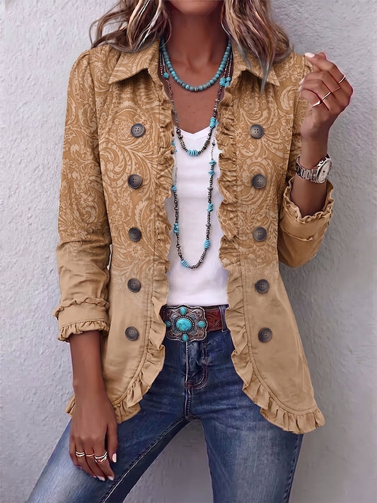 Crestelle™ Western Pattern Print Ruffle Jacket