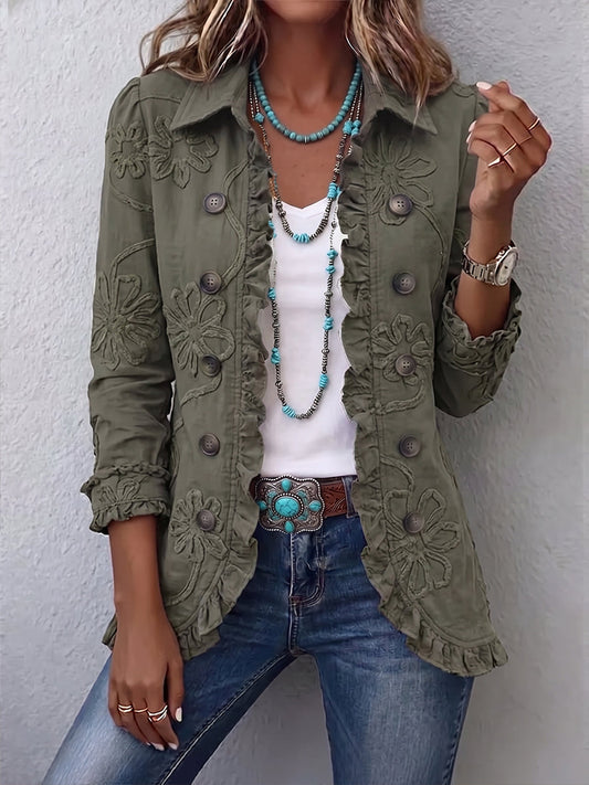 Kimberley™ Floral Embroidered Ruffle Jacket