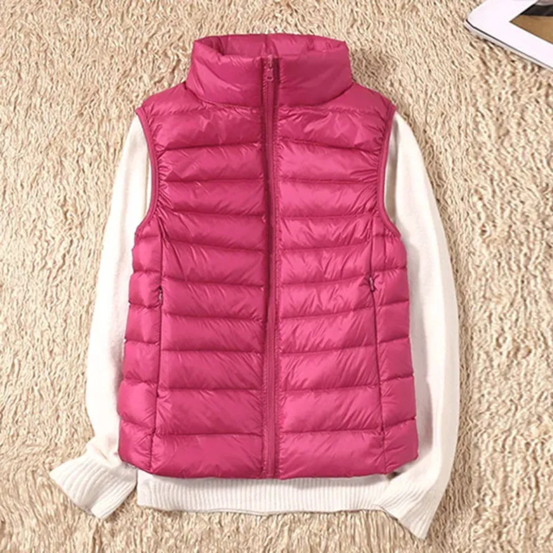 Josephe™ Quilted Lightweight Vest Pink Red
