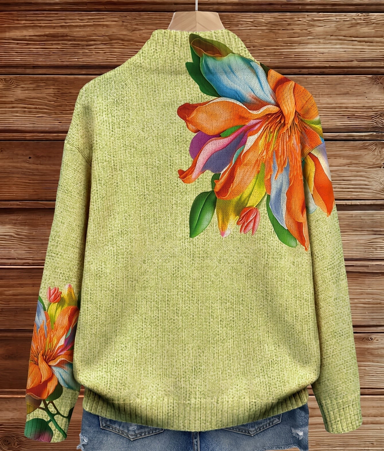 Sidonie™ Tropical Lily Floral Zip Cardigan