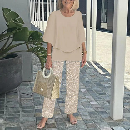 Wenda™ Effortless Two-Piece Set | Relaxed Top and Wide-Leg Trousers