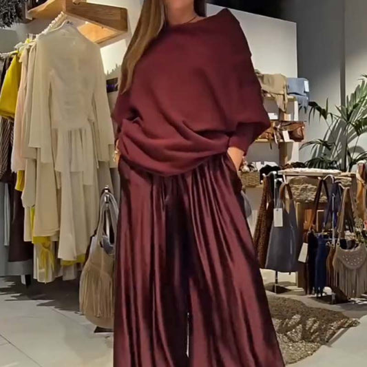 Georgina™ Elegant Off-Shoulder Set | Modern Sophistication with an Impeccable Drape