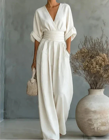 Elise™ Elegant Fluid Jumpsuit - White