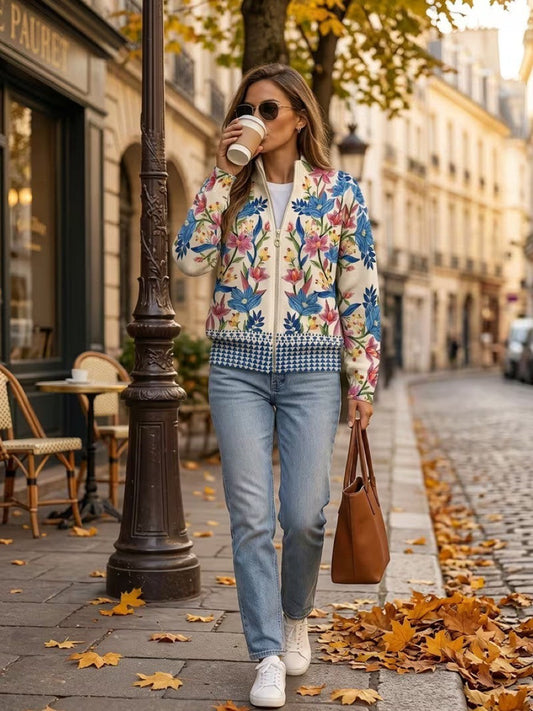 Tabitha™ Botanical Garden Floral Zip Cardigan