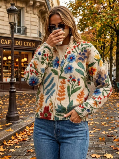 Tabitha™ Botanical Garden Floral Zip Cardigan