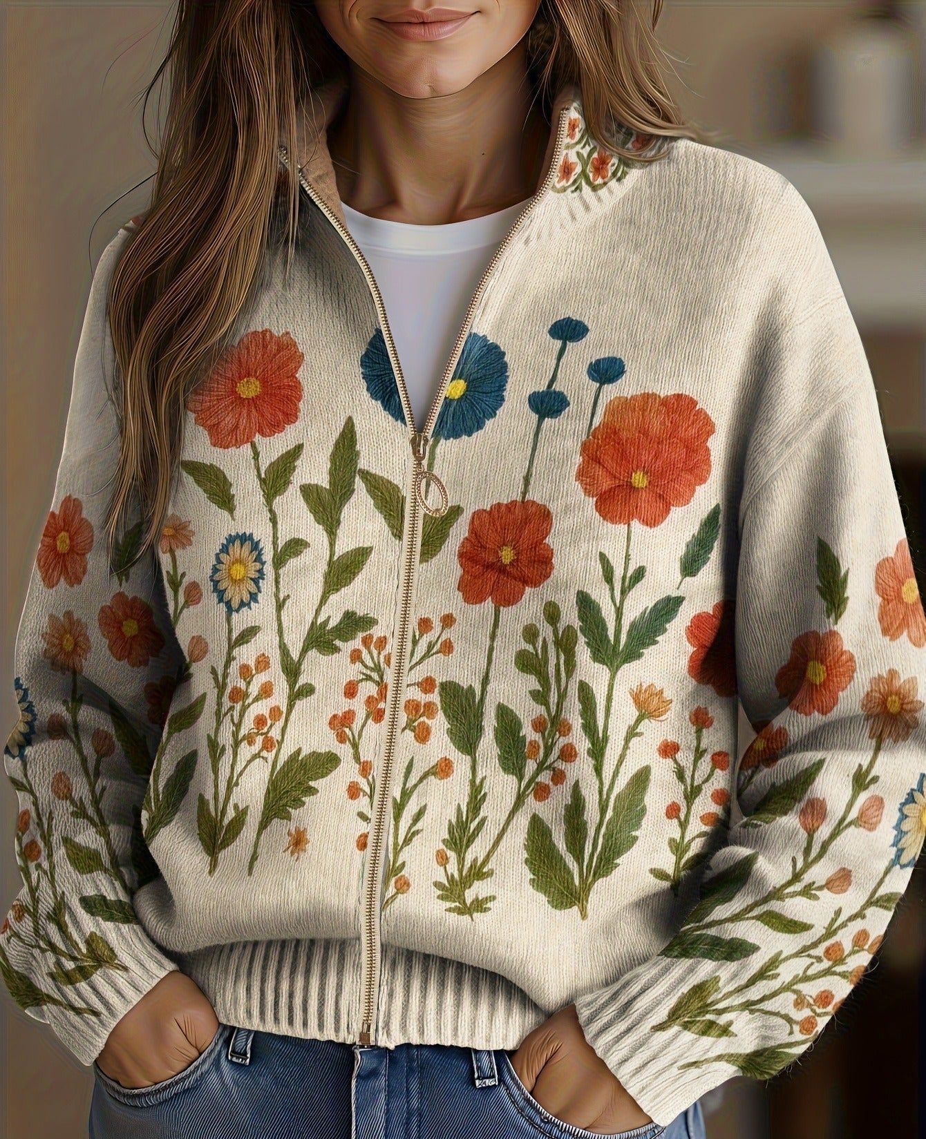 Wrenna™ Wildflower Meadow Zip Cardigan